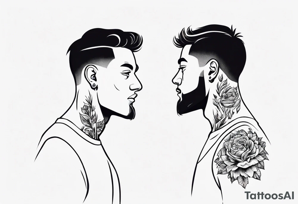 Black son who looks up to his dad tattoo idea