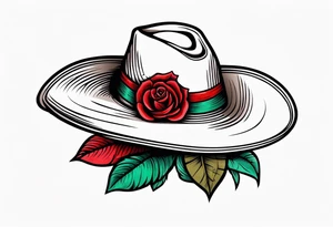 Mexican hat
red rose tattoo idea