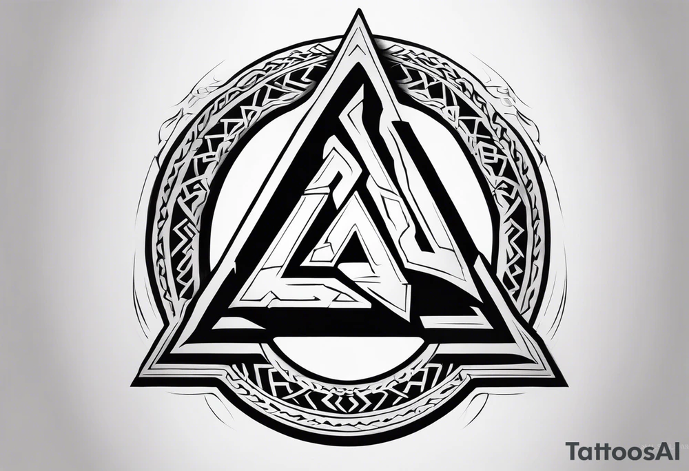 Valhalla shield sword valknut tattoo idea