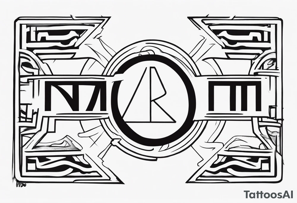 naruto headband with the letters AR in the middle tattoo idea