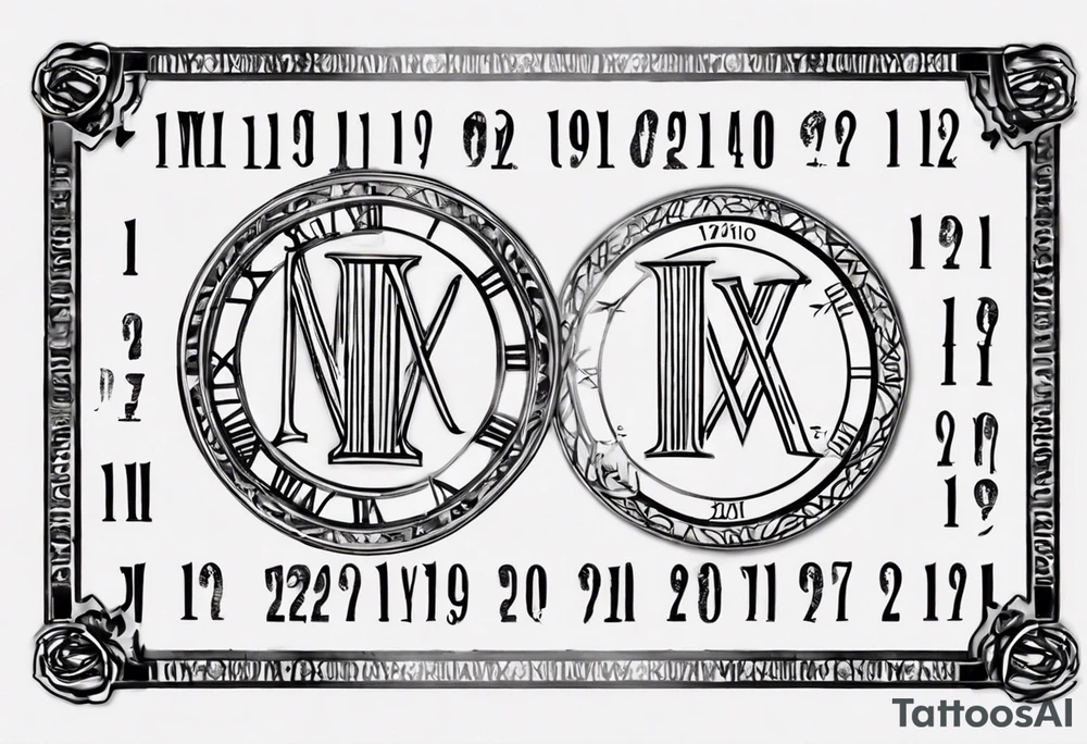Roman numeral date filled it with fingerprint tattoo idea