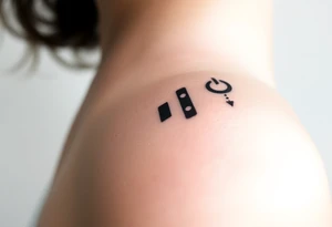 Powerful symbolic of play button, pause button, stop button and rewind tattoo idea
