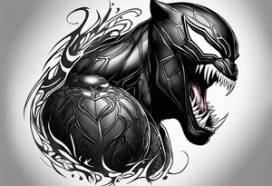 venom symbiote  merged with the black panther tattoo idea
