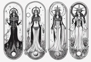 The High Priestesses and the moon. TArot. tattoo idea