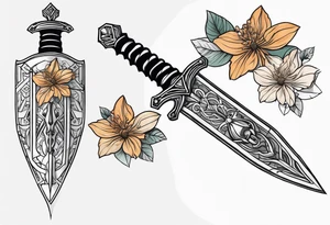 Sword going in to cicada sleeve tattoo idea