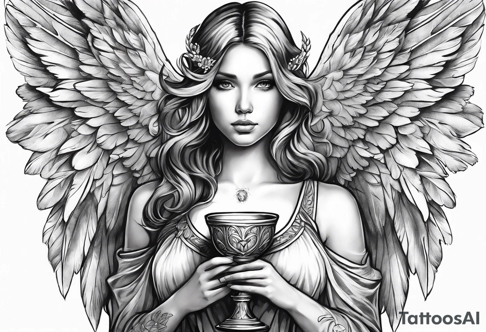 angel with chalice tattoo idea