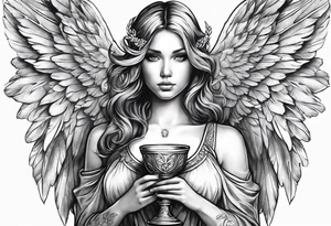angel with chalice tattoo idea