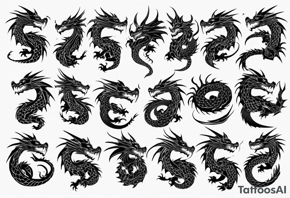 dragon with scales tattoo idea