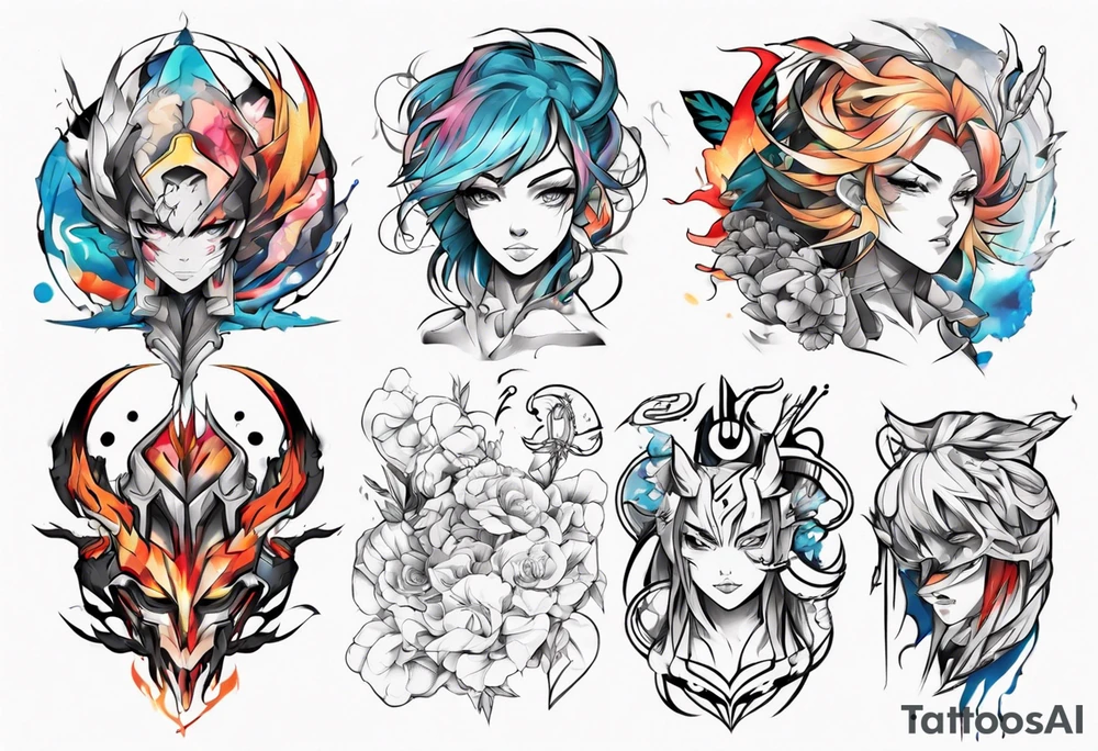 Abstract anime tattoo tattoo idea
