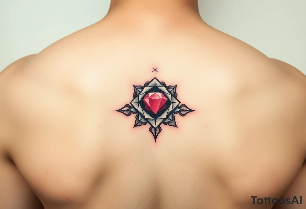 Ruby gemstone with the birthday July 6, 2019 to fit on lower ankle tattoo idea