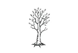 small birch tree tattoo idea
