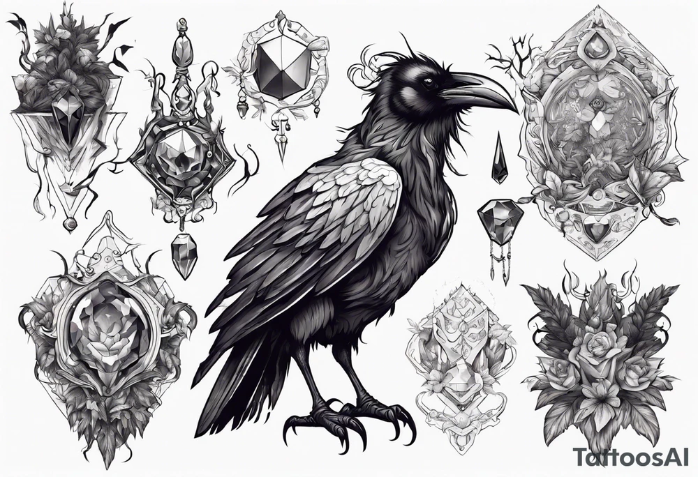 The Demon Raven Stolas, a Prince of Hell who is obsessed with gems, knowledge of astrology and poisonous plants. tattoo idea