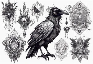 The Demon Raven Stolas, a Prince of Hell who is obsessed with gems, knowledge of astrology and poisonous plants. tattoo idea