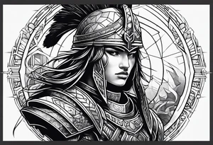 Warrior getting up from war tattoo idea
