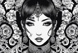 Beautiful body horror tattoo idea
