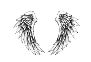 Realistic angelwings verlinken long tattoo idea