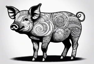 cute piglet.
with text: "friends not food" tattoo idea