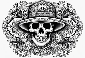 Ghost with Mexican pattern tattoo idea