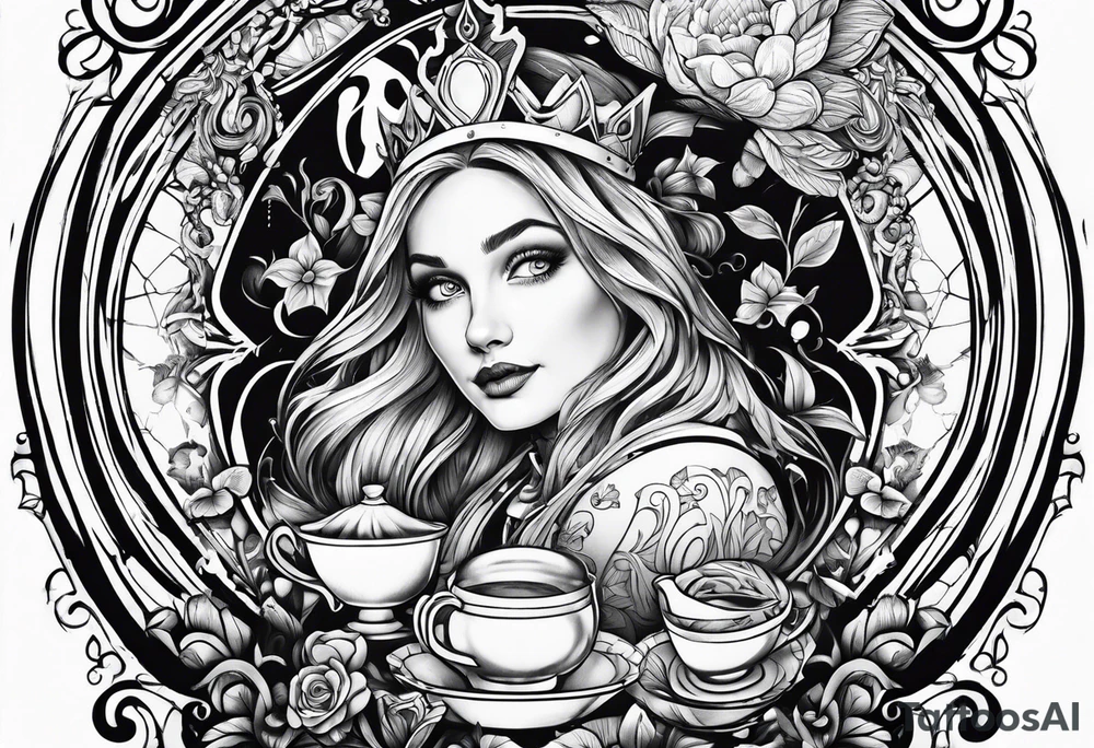 Alice in wonderland tattoo tattoo idea