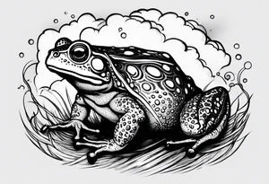 A toad in a thunderstorm tattoo idea