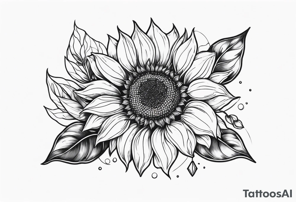 sunflower in crystal form tattoo idea