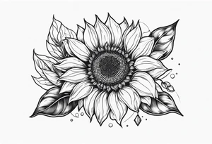 sunflower in crystal form tattoo idea