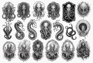 lovecraft myth tattoo for forearm tentacle +++ tattoo idea