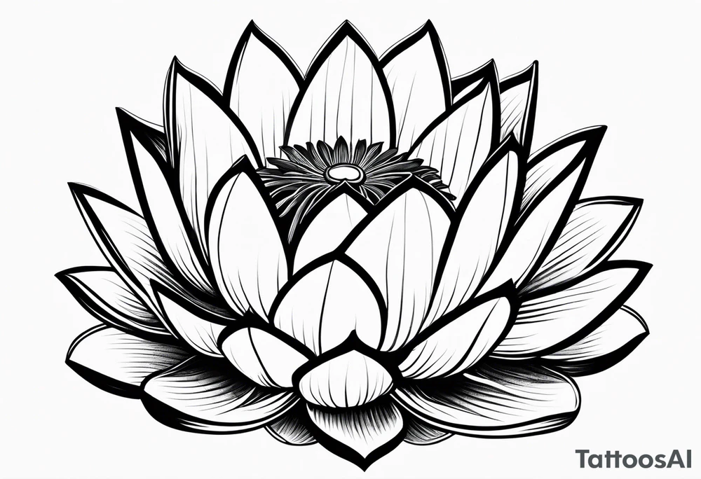 lotus flower with minimal design tattoo idea
