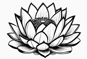 lotus flower with minimal design tattoo idea