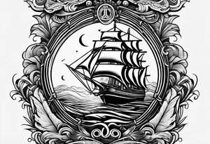 This tattoois a lower leg sleeve.

I want a nautical themed tattoo tattoo idea