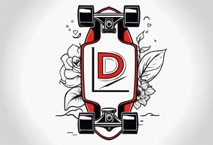 Something with a skateboard and the letters I and D tattoo idea