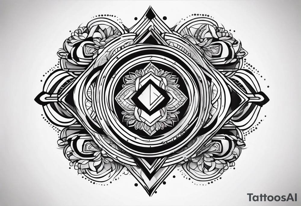 simple lines armband and back tattoo idea