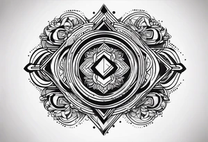 simple lines armband and back tattoo idea