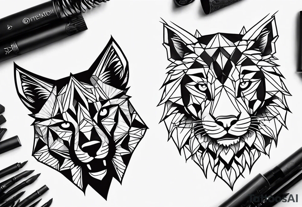 льв и дева знак зодиака tattoo idea