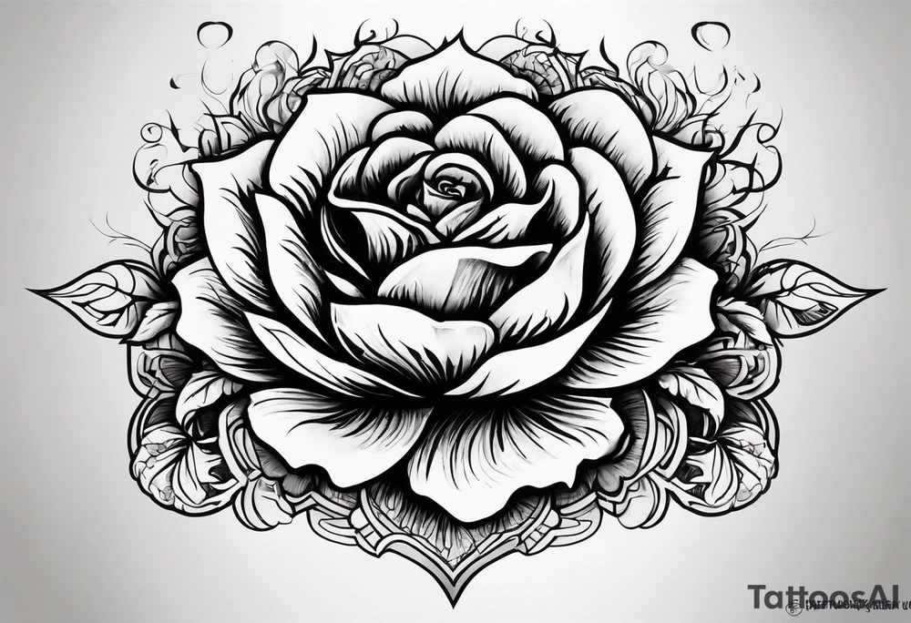 Black rose burning tattoo idea
