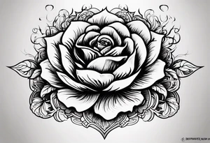 Black rose burning tattoo idea