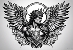 st Micheal tattoo on the outside of the forearm tattoo idea