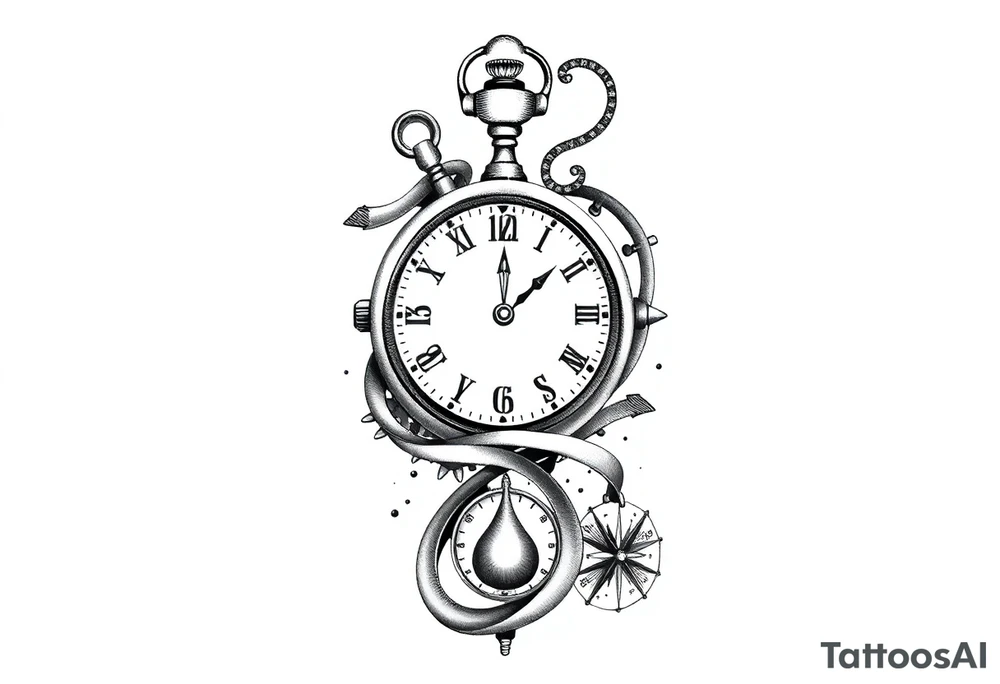 Here’s a refined tattoo design prompt tailored for a 55-year-old male:

---

**Tattoo Concept Prompt:**

A meaningful tattoo for a 55-year-old man that embodies the themes of fatherhood, time, and integrity. Central to the design is a timepiece (such as a classic pocket watch, sundial, or hourglass) symbolizing his commitment to valuing and managing time despite challenges with focus due to ADD. The design incorporates subtle elements that celebrate his role as a father—perhaps small, meaningful symbols like initials, a family tree, or a compass pointing towards "home" to represent his children. Integrate dynamic elements like flowing sand, gears, or a ribbon of time to capture the feeling of focus and perseverance. The overall style can range from intricate realism to a more abstract or geometric design, depending on his preference. tattoo idea