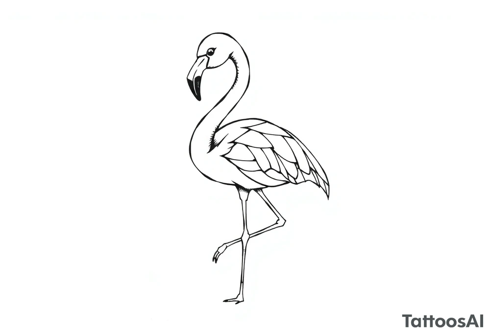 cute flamingo tattoo idea