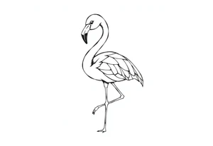 cute flamingo tattoo idea