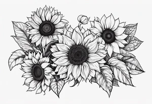 Sunflower sleeve tattoo idea