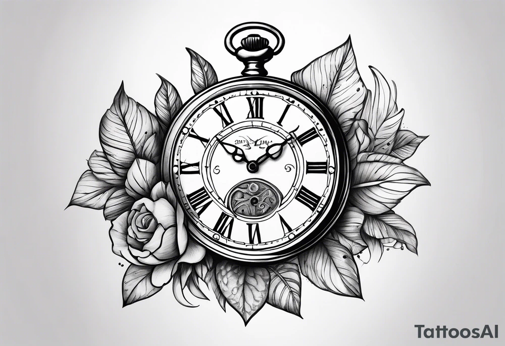 Pocketwatch faded tattoo idea