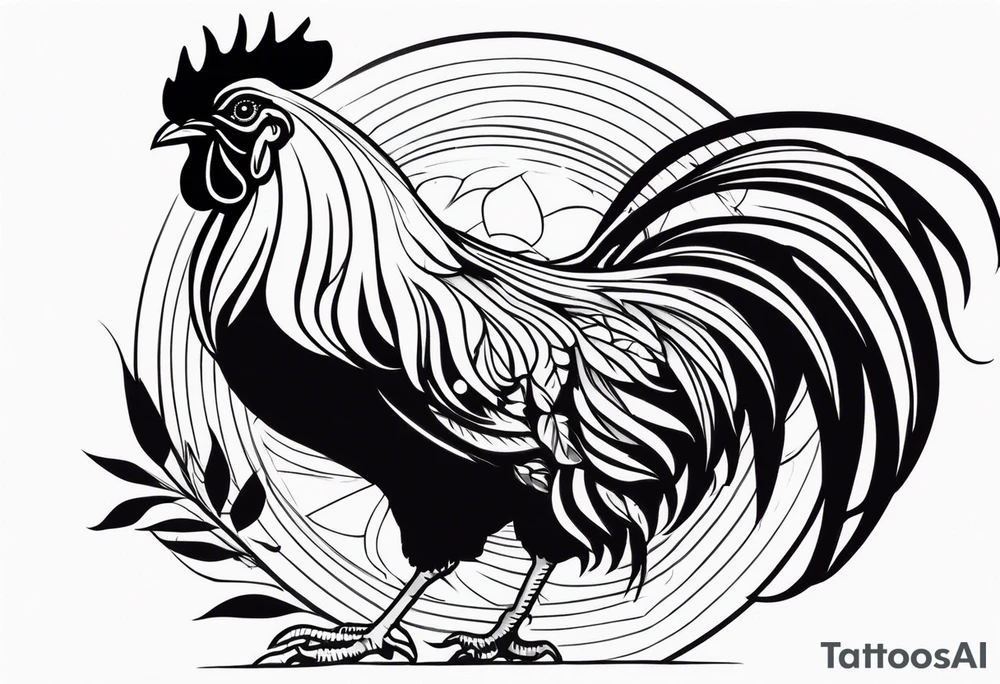 rooster shooting a gun tattoo idea