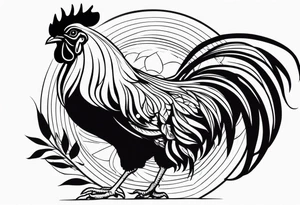 rooster shooting a gun tattoo idea