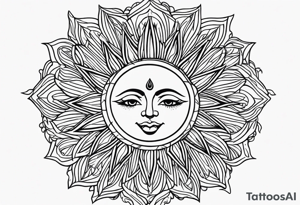 very very basic sun tattoo idea