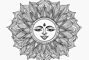 very very basic sun tattoo idea