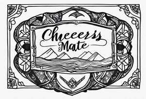 Cheers Mate text, armband +Cancer Ribbon tattoo idea