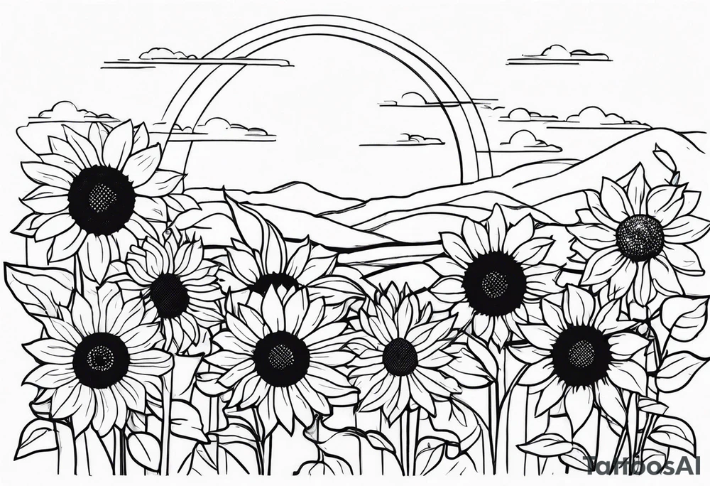 Sunflower garden tattoo idea