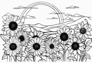Sunflower garden tattoo idea