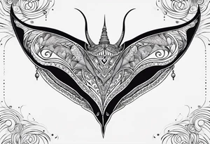 psychadelic manta ray symmetrical tattoo idea